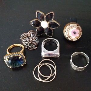Lot of super cute fashion rings sz 8-9